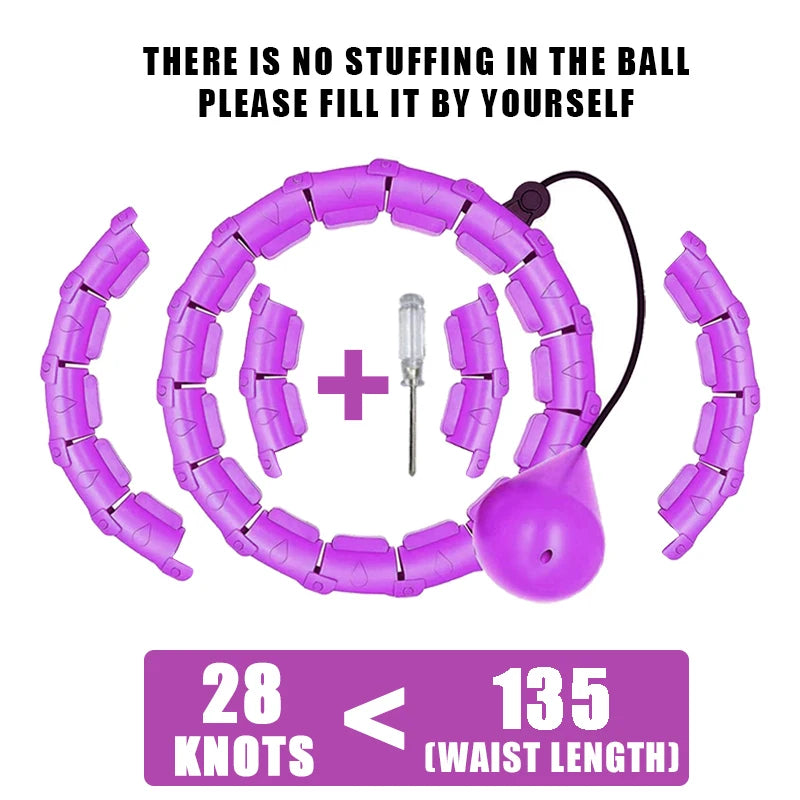 Weighted fitness hoop with shock-absorbing massage balls for core training - product image