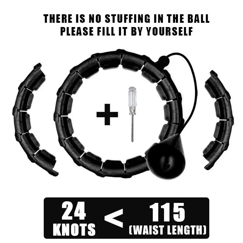 Weighted fitness hoop with shock-absorbing massage balls for core training - product image