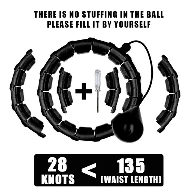 Weighted fitness hoop with shock-absorbing massage balls for core training - product image