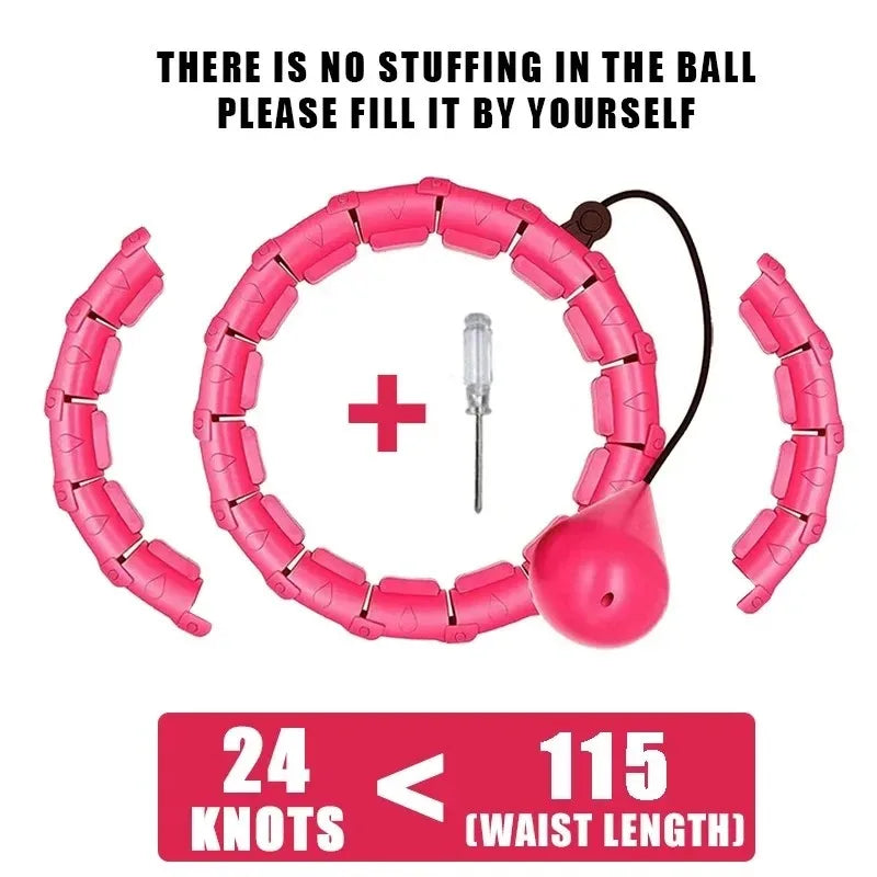 Weighted fitness hoop with shock-absorbing massage balls for core training - product image