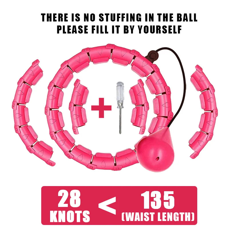 Weighted fitness hoop with shock-absorbing massage balls for core training - product image