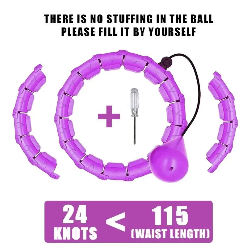 Weighted fitness hoop with shock-absorbing massage balls for core training - product image