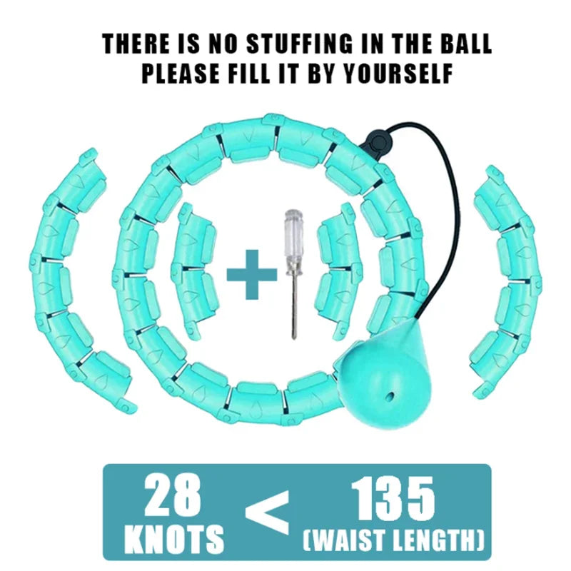 Weighted fitness hoop with shock-absorbing massage balls for core training - product image