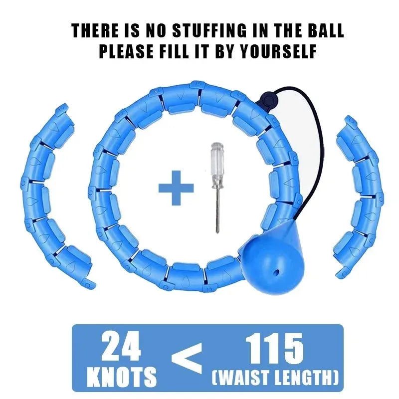 Weighted fitness hoop with shock-absorbing massage balls for core training - product image
