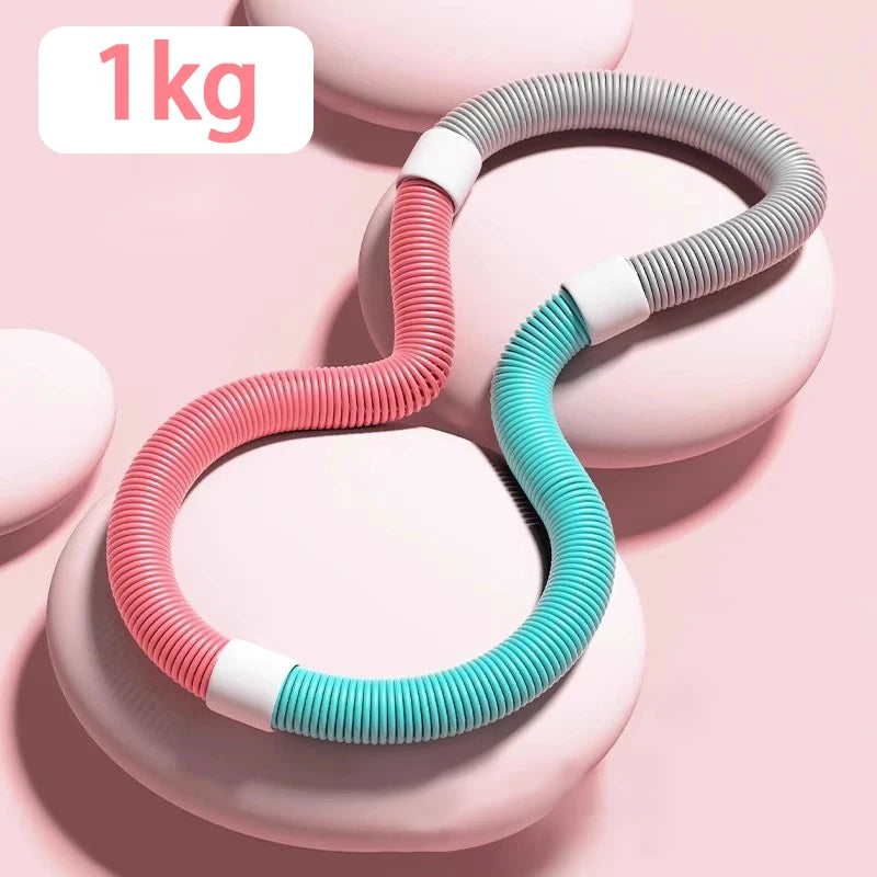 Weighted spring steel frame foldable fitness hoop for waist and full body workout - product image