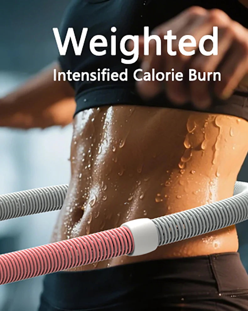 Weighted spring steel frame foldable fitness hoop for waist and full body workout - product image
