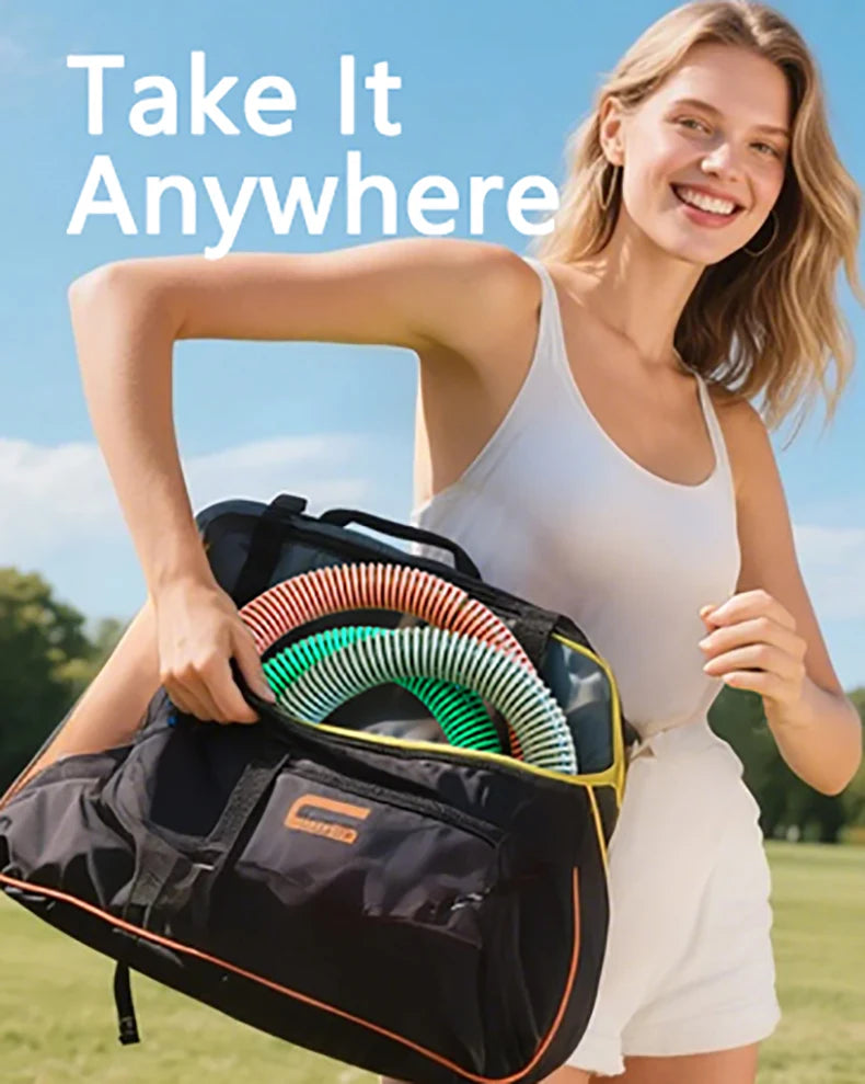 Weighted spring steel frame foldable fitness hoop for waist and full body workout - product image