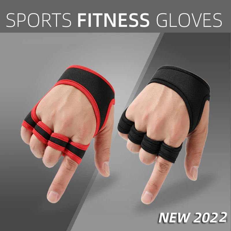 Weightlifting gloves with padded palm, silicone grip, adjustable wrist strap - product image
