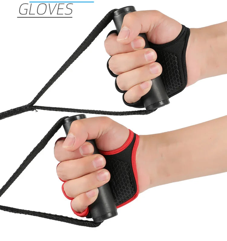 Weightlifting gloves with padded palm, silicone grip, adjustable wrist strap - product image