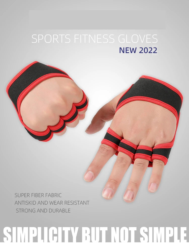 Weightlifting gloves with padded palm, silicone grip, adjustable wrist strap - product image