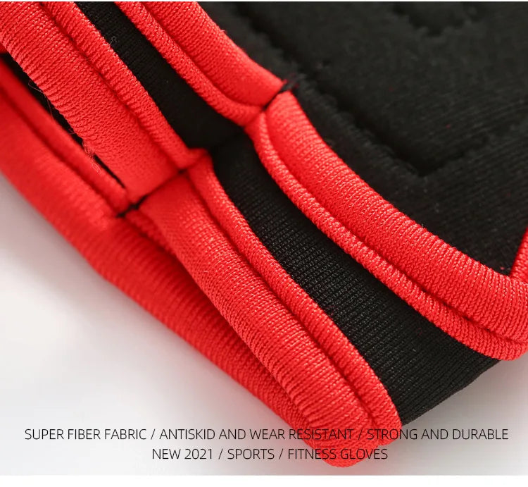 Weightlifting gloves with padded palm, silicone grip, adjustable wrist strap - product image