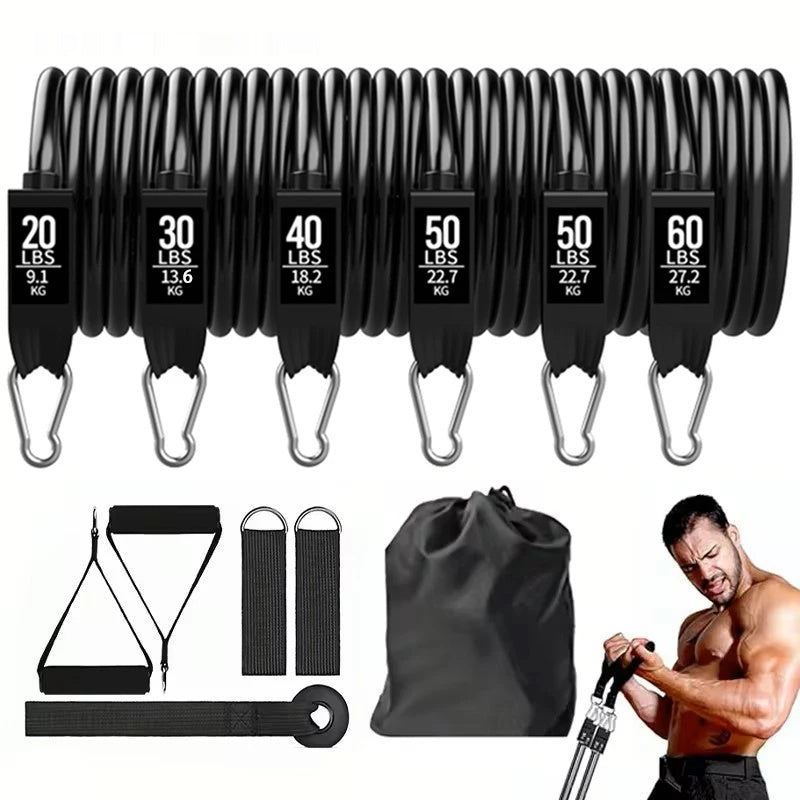 Wrapped resistance band set with foam handles and door anchor - product image