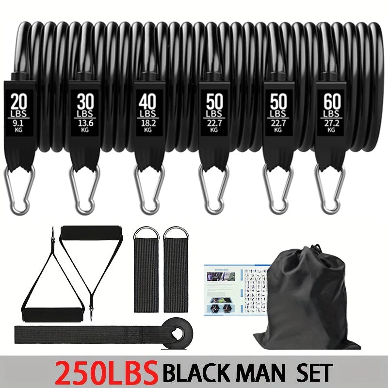 Wrapped resistance band set with foam handles and door anchor - product image