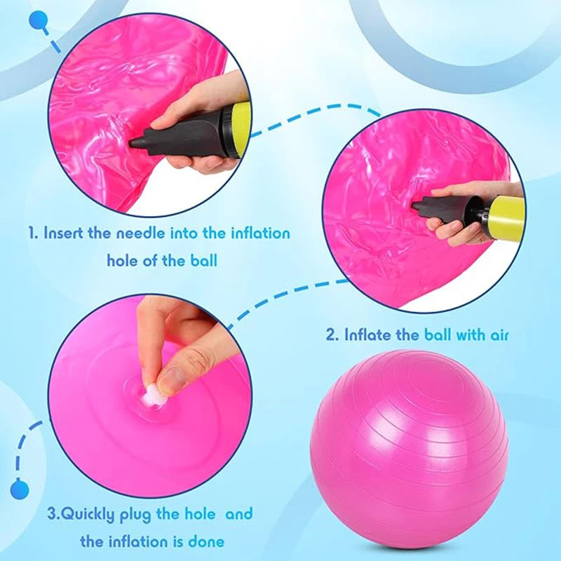 Yoga exercise stability ball with anti-burst coating and non-slip surface - product image