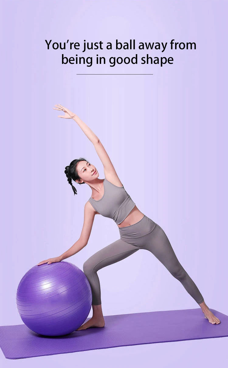 Yoga exercise stability ball with anti-burst coating and non-slip surface - product image