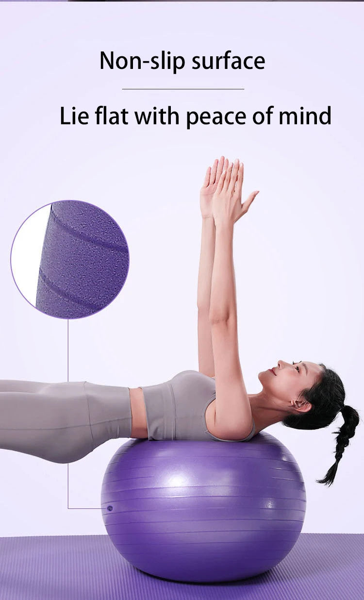 Yoga exercise stability ball with anti-burst coating and non-slip surface - product image