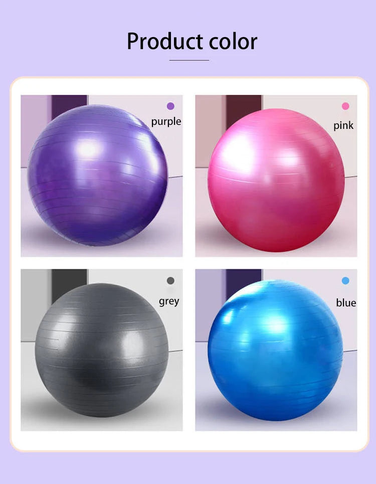 Yoga exercise stability ball with anti-burst coating and non-slip surface - product image