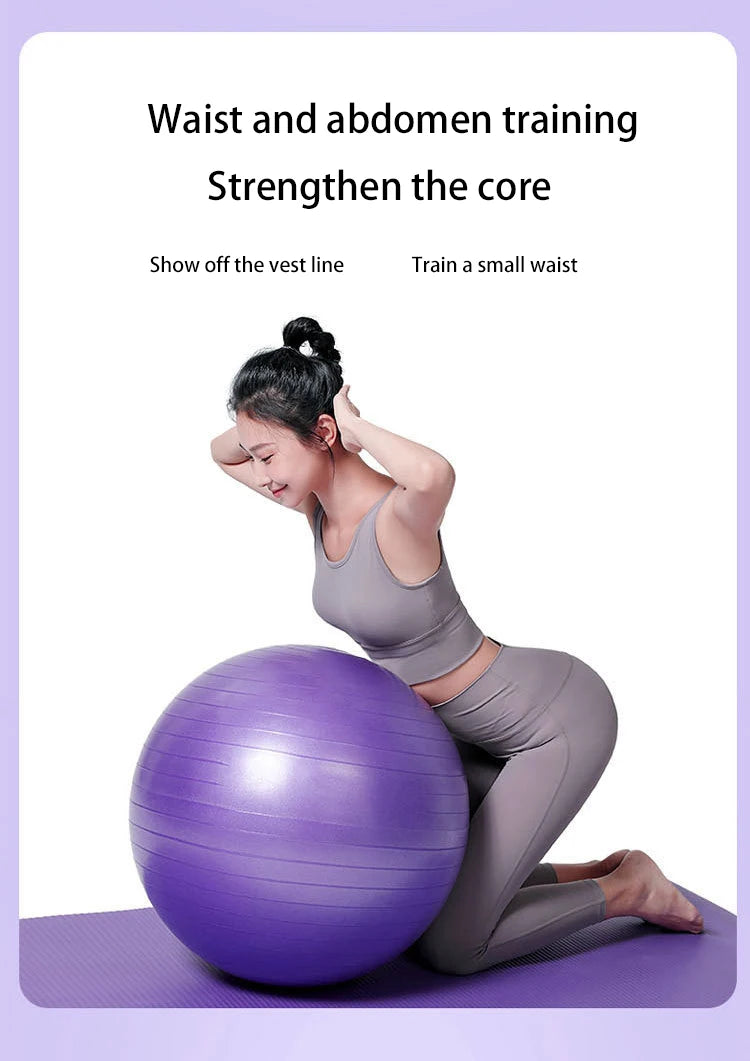 Yoga exercise stability ball with anti-burst coating and non-slip surface - product image