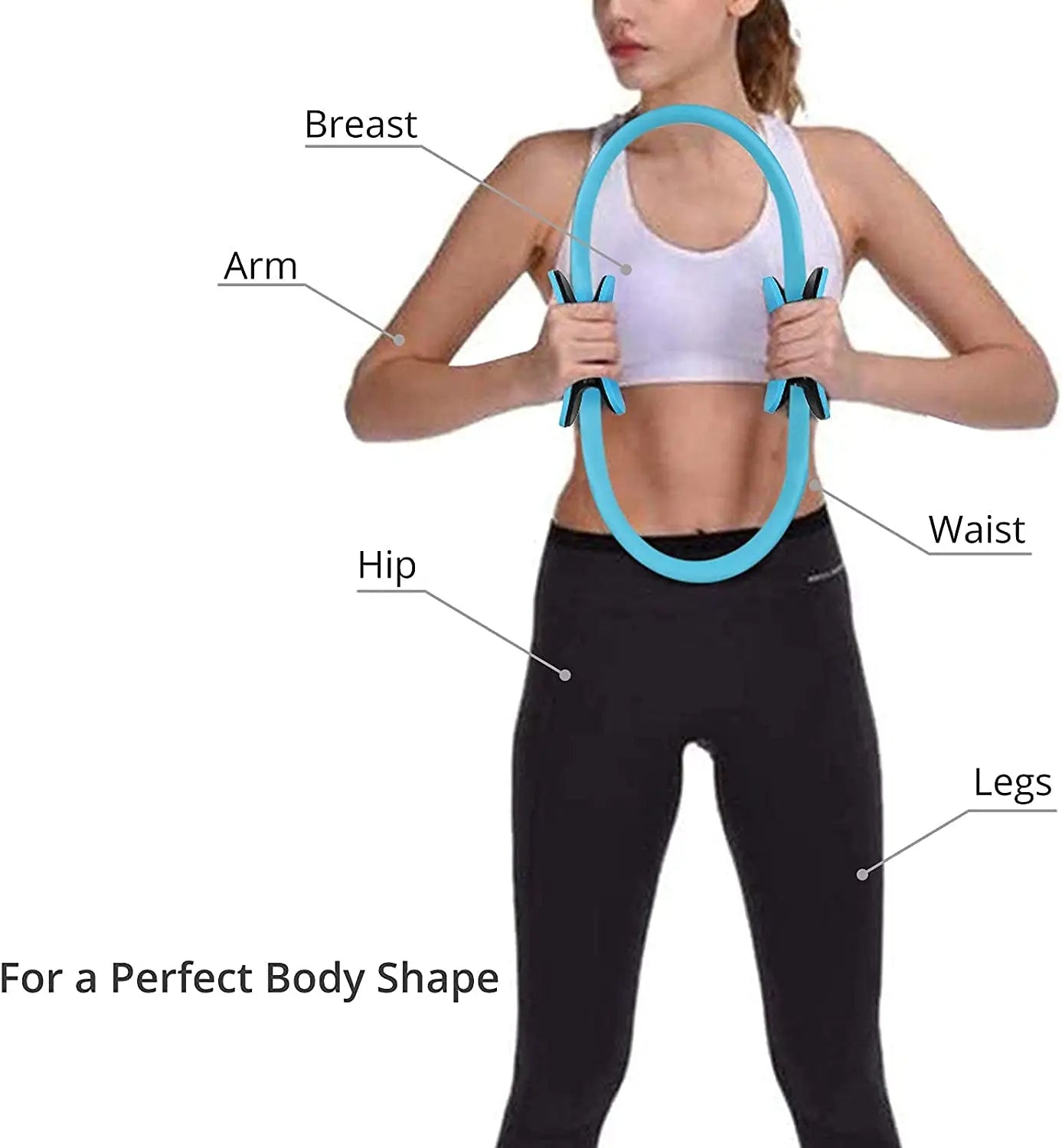 Yoga pilates ring with padded non-slip fiberglass frame for muscle training - product image