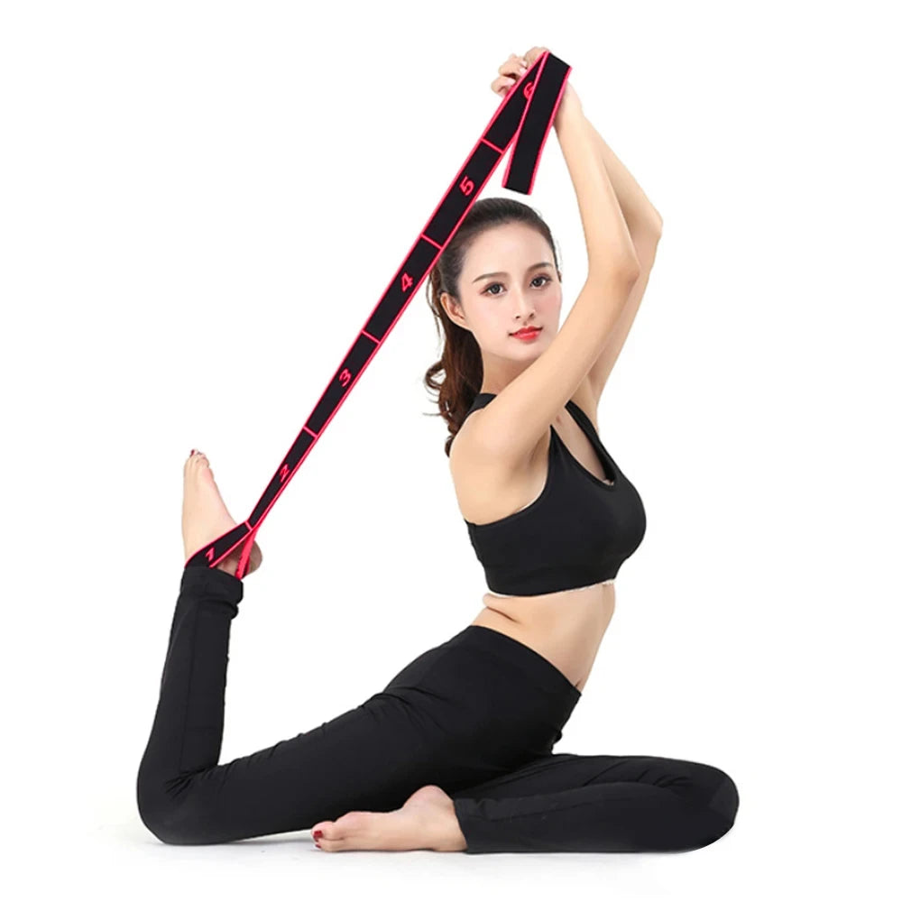 Yoga pull strap belt with 8 sections and elastic resistance for stretching - product image