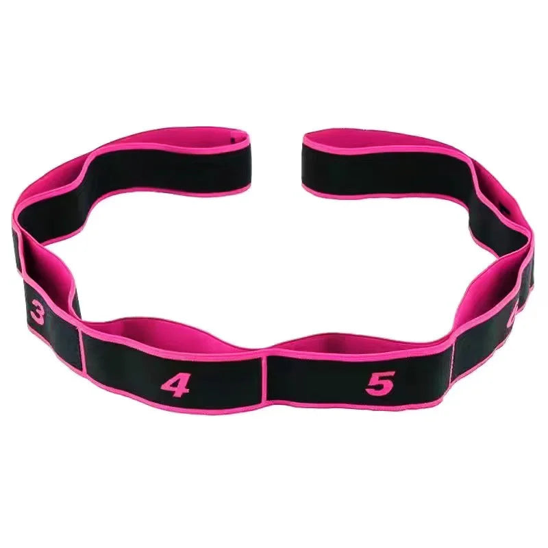 Yoga pull strap belt with 8 sections and elastic resistance for stretching - product image