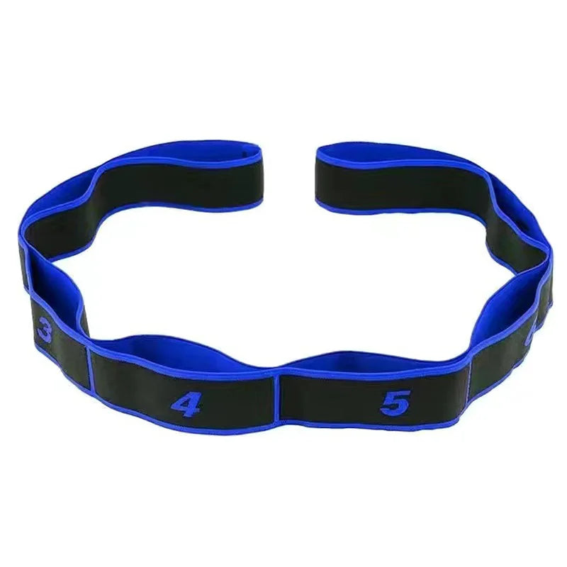 Yoga pull strap belt with 8 sections and elastic resistance for stretching - product image