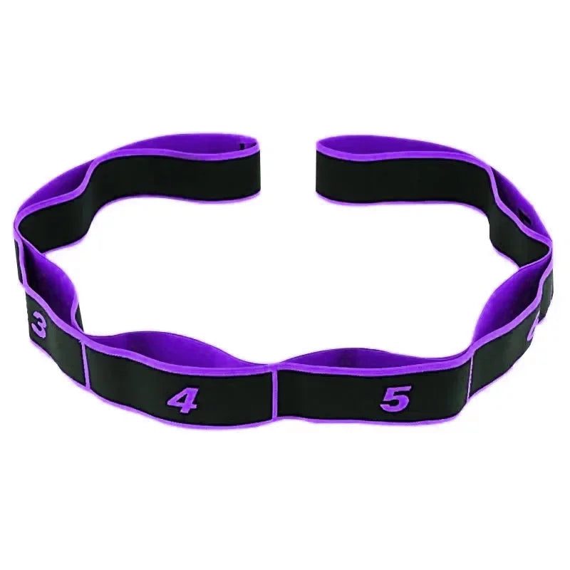 Yoga pull strap belt with 8 sections and elastic resistance for stretching - product image