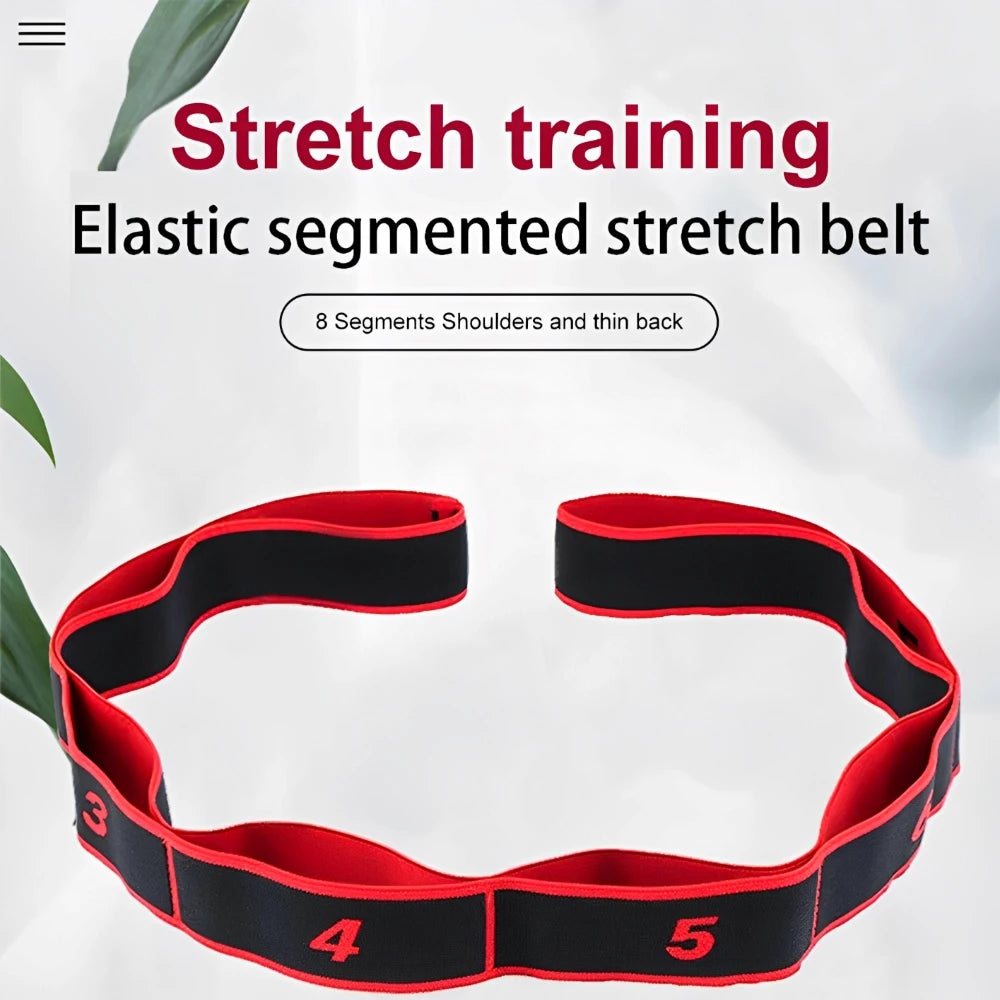 Yoga pull strap belt with 8 sections and elastic resistance for stretching - product image