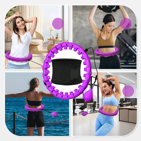 24-section detachable massage fitness ring with adjustable waist protection belt - product image