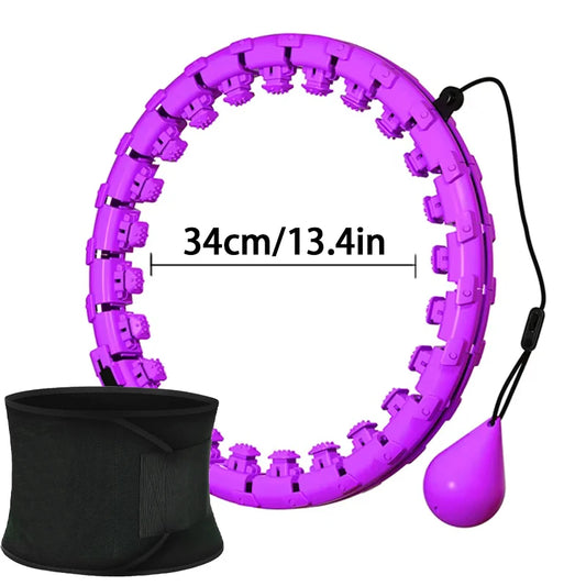 24-section detachable massage fitness ring with adjustable waist protection belt - product image