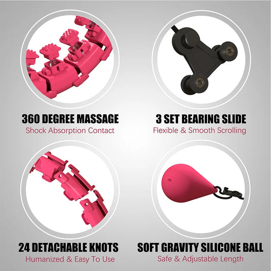 24-section detachable massage fitness ring with adjustable waist protection belt - product image