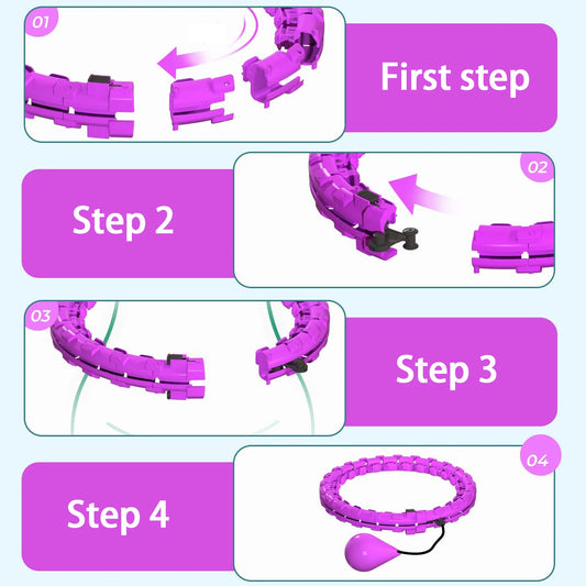 24-section detachable massage fitness ring with adjustable waist protection belt - product image