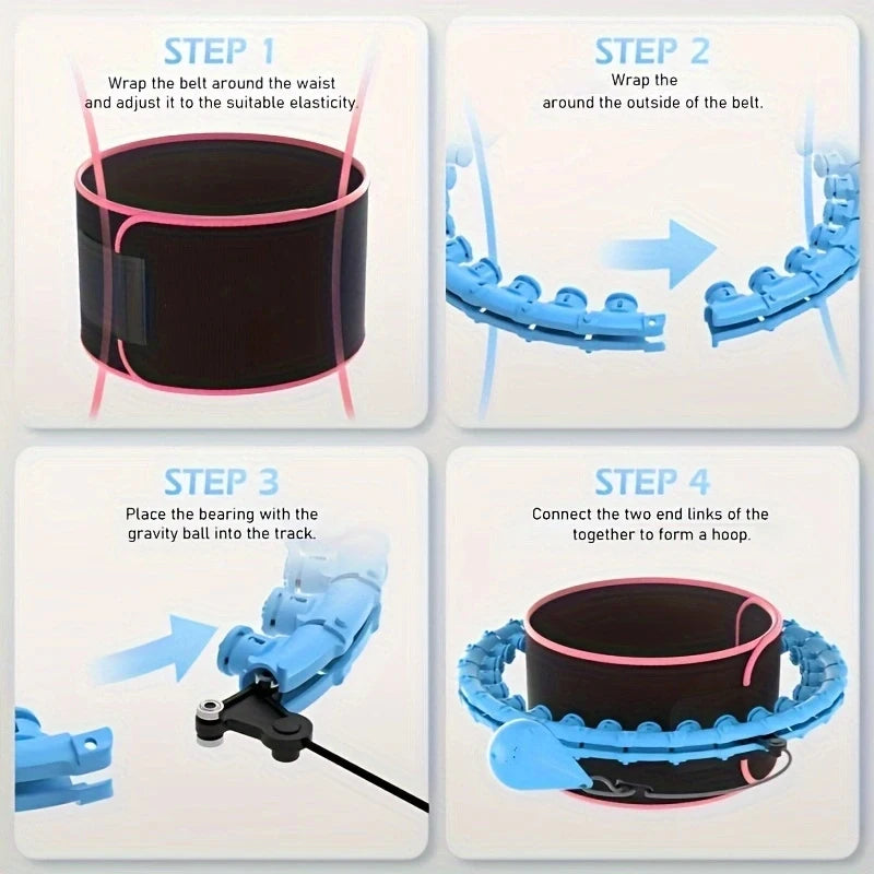 24-section detachable massage fitness ring with adjustable waist protection belt - product image