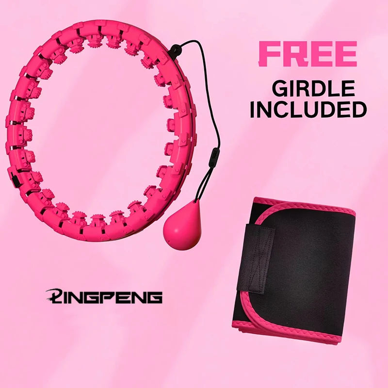 24-section detachable massage fitness ring with adjustable waist protection belt - product image