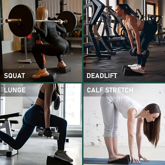 3pcs adjustable non-slip squat wedge blocks for deadlift and stretching - product image