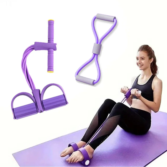 8-shaped resistance band chest expander with thickened foam handles for strength training - product image