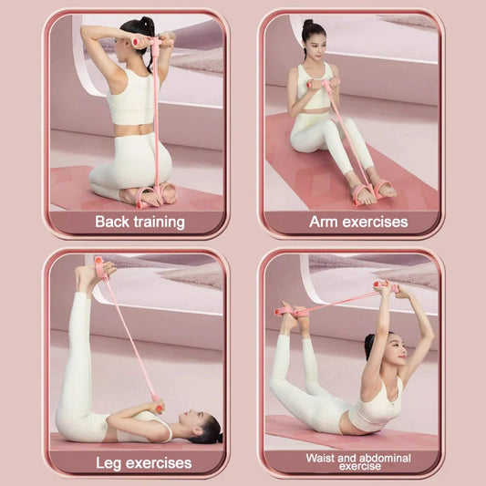 8-shaped resistance band chest expander with thickened foam handles for strength training - product image