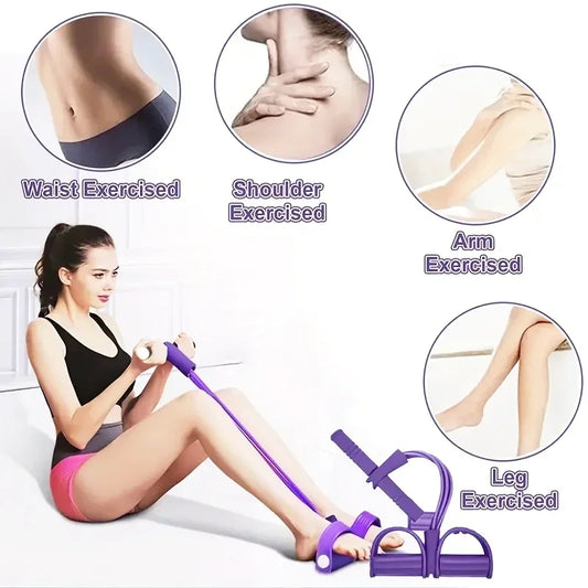 8-shaped resistance band chest expander with thickened foam handles for strength training - product image