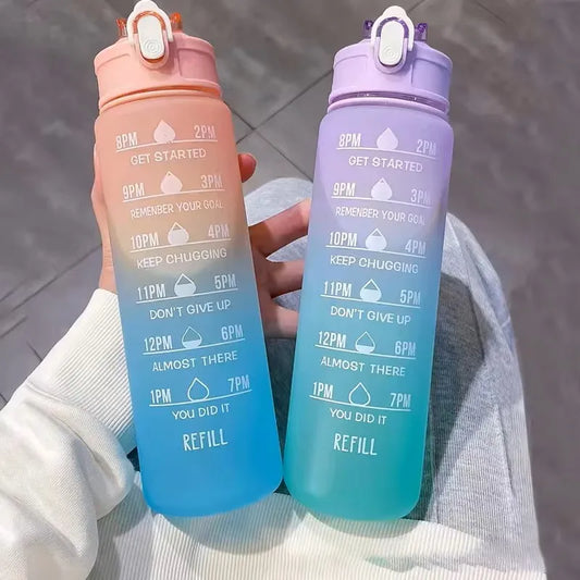 900ml high temperature resistant sports water bottle with silicone straw - product image