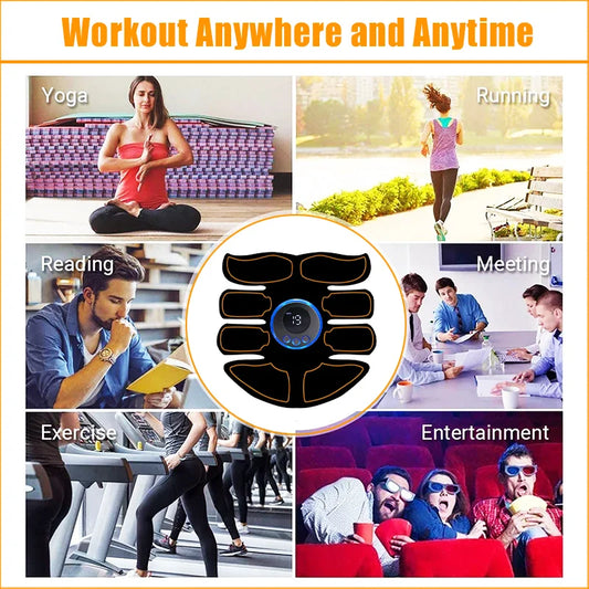 Abs ems muscle stimulator for abdominal and body training with rechargeable battery - product image