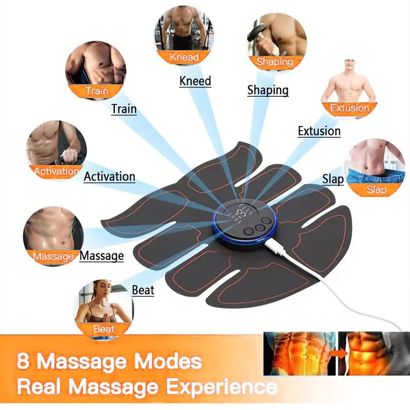 Abs ems muscle stimulator for abdominal and body training with rechargeable battery - product image