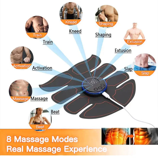 Abs ems muscle stimulator for abdominal and body training with rechargeable battery - product image