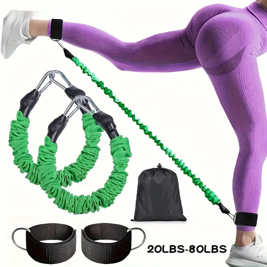 Adjustable ankle strap resistance band set for hip and leg muscle training - product image