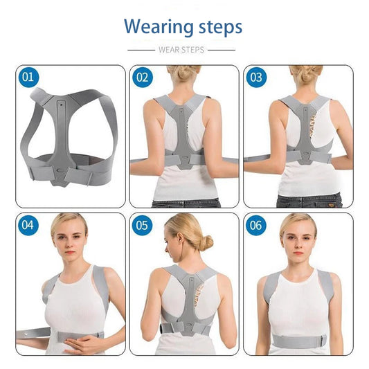 Adjustable back support posture corrector belt for shoulder and lumbar alignment - product image