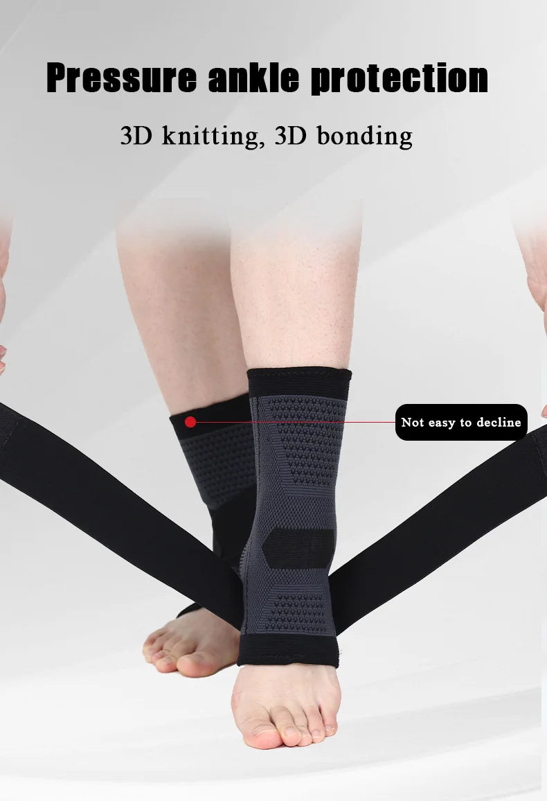 Adjustable compression ankle support brace with non-slip design for sports protection - product image
