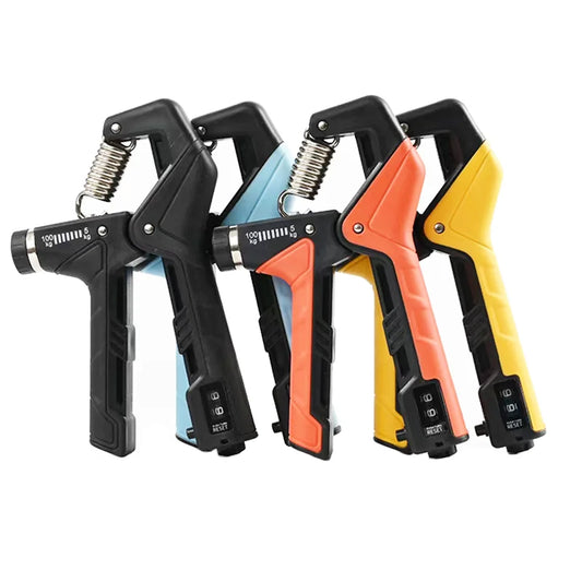 Adjustable grip strength trainer with digital counter and anti-slip handle - product image