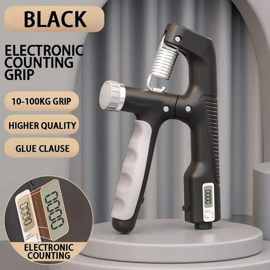 Adjustable grip strength trainer with electronic counting and non-slip tpr handle - product image