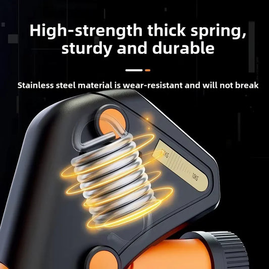 Adjustable grip strengthener with electronic counter and wear-resistant handle - product image