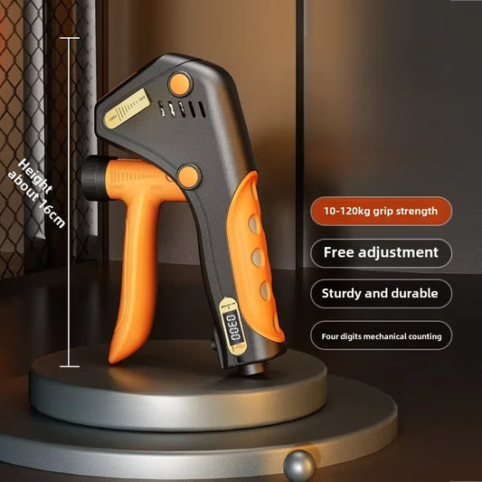 Adjustable grip strengthener with electronic counter and wear-resistant handle - product image
