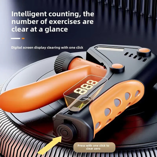 Adjustable grip strengthener with electronic counter and wear-resistant handle - product image